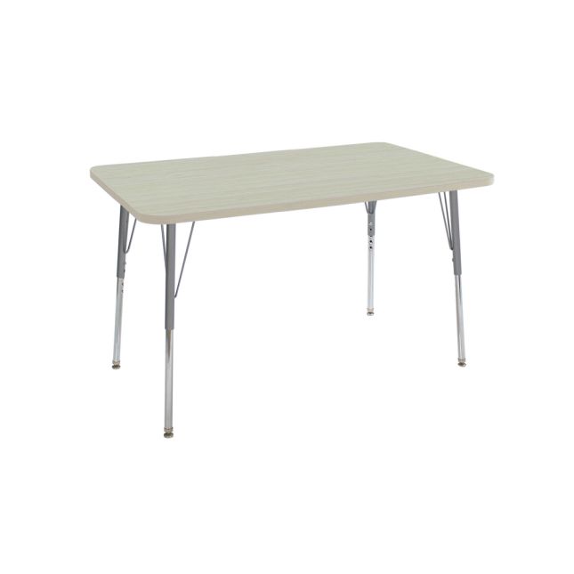 30" x 60" Rectangle La Madera Activity Table with Standard Legs - Sanddrift/Silver