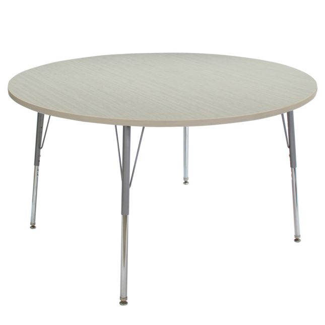 48" Round La Madera Activity Table with Standard Legs - Sanddrift/Silver
