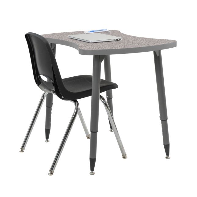 Adapte 25" x 37" Bowtie Thermofused Activity Table with Adjustable Tapered Legs -Gray/North Sea