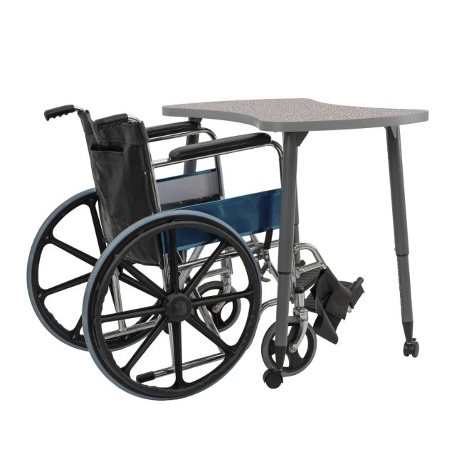 Adapte 25" x 37" Bowtie Thermofused Activity Table with Adjustable Tapered Legs -Gray/North Sea