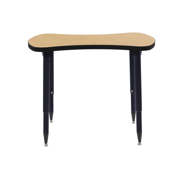 Adapte 25" x 37" Bowtie Thermofused Activity Table with Adjustable Tapered Legs - Maple/Black