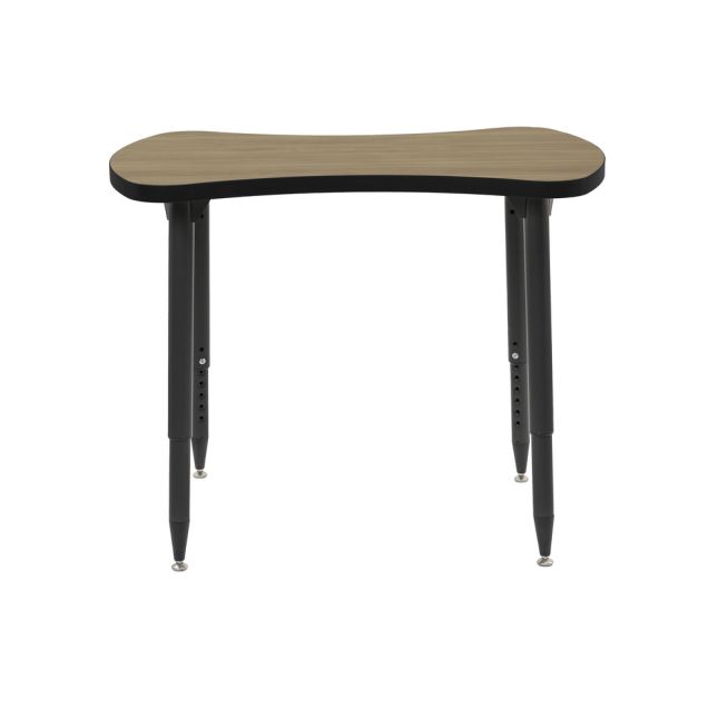 Adapte 25" x 37" Bowtie Thermofused Activity Table with Adjustable Tapered Legs - Pasadena Oak/Black
