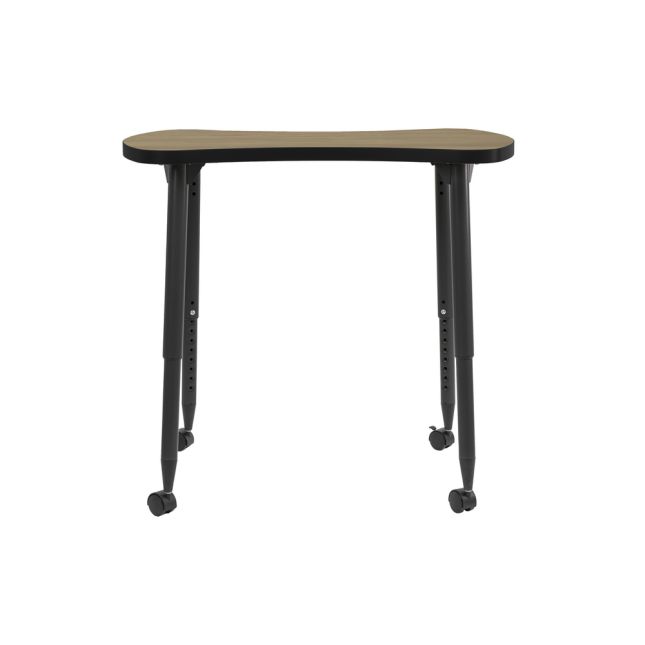 Adapte 25" x 37" Bowtie Thermofused Activity Table with Adjustable Tapered Legs - Pasadena Oak/Black