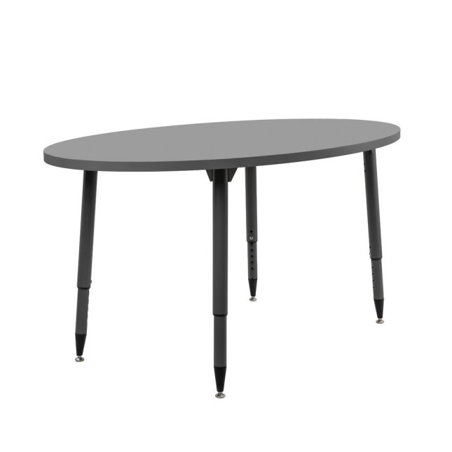Adapte 30" x 60" Oval Thermofused Activity Table with Adjustable Tapered Legs - Gray/North Sea