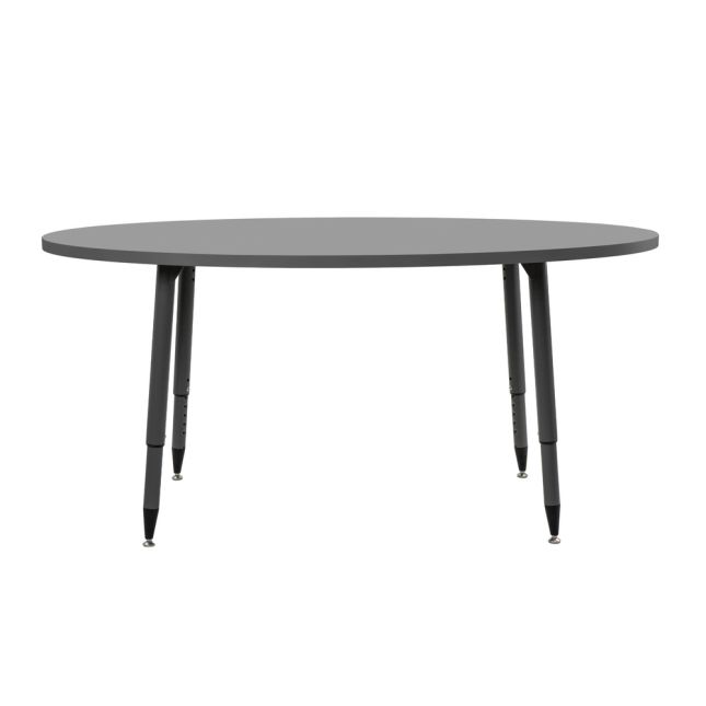 Adapte 30" x 60" Oval Thermofused Activity Table with Adjustable Tapered Legs - Gray/North Sea