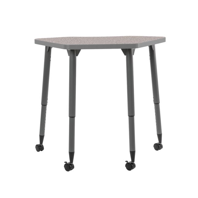 Adapte 24" x 36" Petal Thermofused Activity Table with Adjustable Tapered Legs - Gray/North Sea