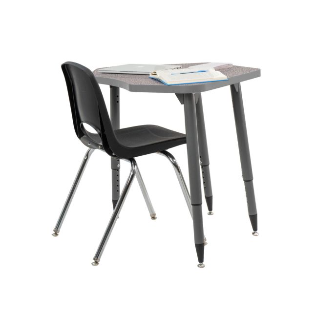 Adapte 24" x 36" Petal Thermofused Activity Table with Adjustable Tapered Legs - Gray/North Sea