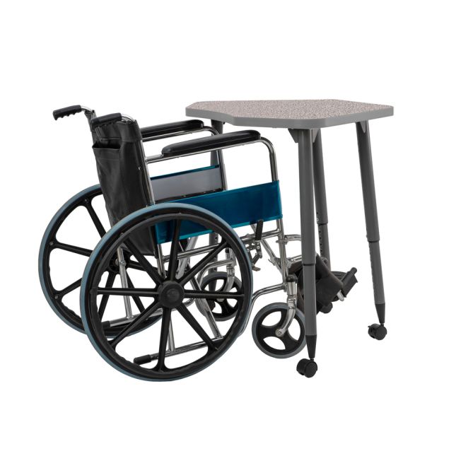 Adapte 24" x 36" Petal Thermofused Activity Table with Adjustable Tapered Legs - Gray/North Sea