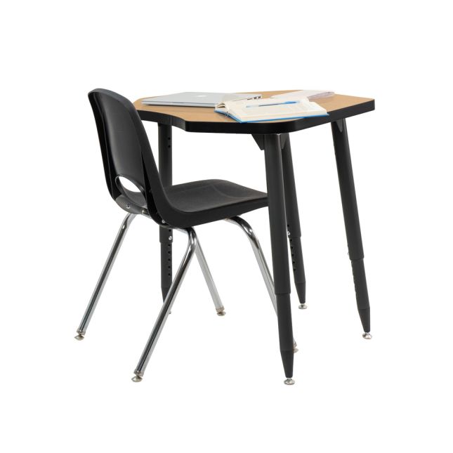 Adapte 24" x 36" Petal Thermofused Activity Table with Adjustable Tapered Legs - Maple/Black