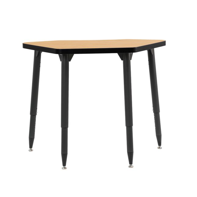 Adapte 24" x 36" Petal Thermofused Activity Table with Adjustable Tapered Legs - Maple/Black