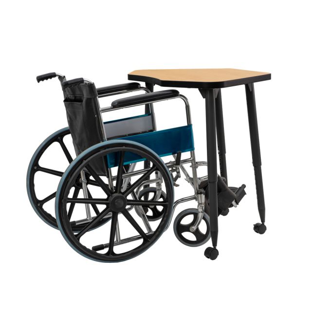 Adapte 24" x 36" Petal Thermofused Activity Table with Adjustable Tapered Legs - Maple/Black