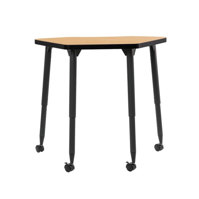 Adapte 24" x 36" Petal Thermofused Activity Table with Adjustable Tapered Legs - Maple/Black