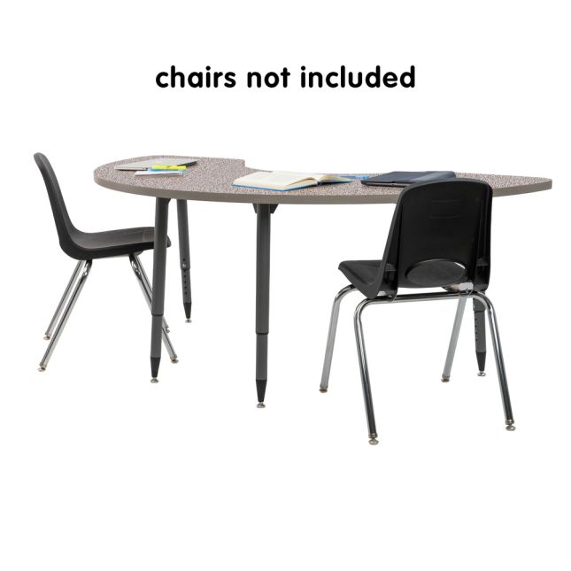 Adapte 24" x 36" Petal Thermofused Activity Table with Adjustable Tapered Legs - Pasadena Oak/Black