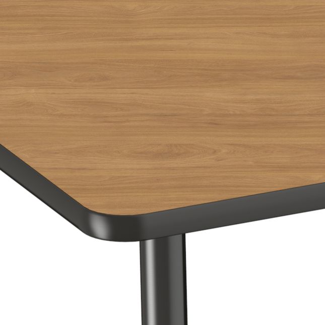 Adapte 24" x 36" Rectangle Thermofused Activity Table with Adjustable Tapered Legs - Pasadena Oak/Black