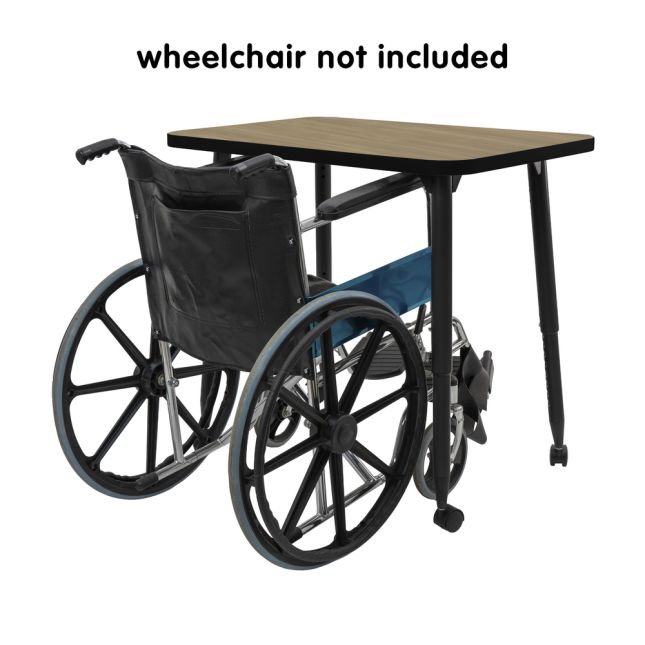 Adapte 24" x 36" Rectangle Thermofused Activity Table with Adjustable Tapered Legs - Pasadena Oak/Black