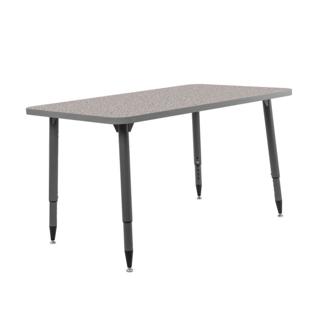 Adapte 30" x 48" Rectangle Thermofused Activity Table with Adjustable Tapered Legs - Gray/North Sea