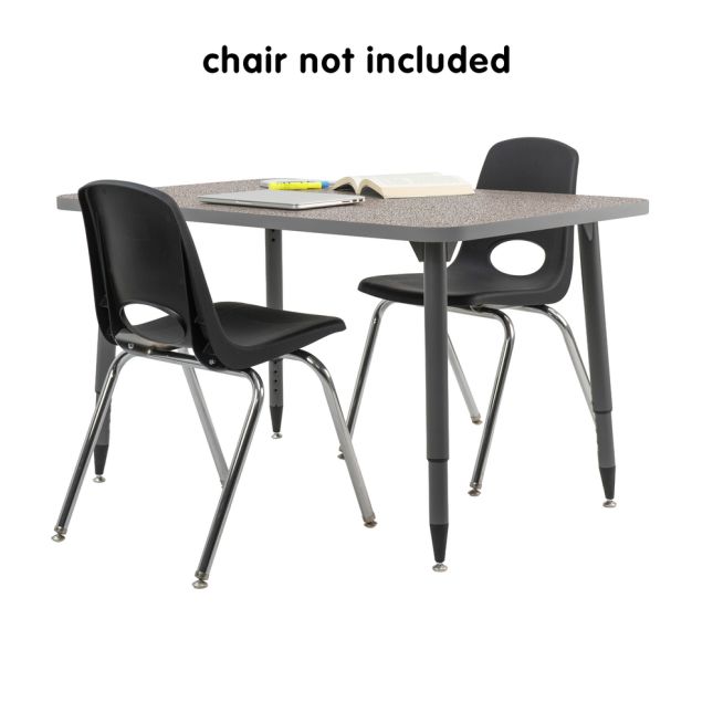 Adapte 30" x 48" Rectangle Thermofused Activity Table with Adjustable Tapered Legs - Gray/North Sea