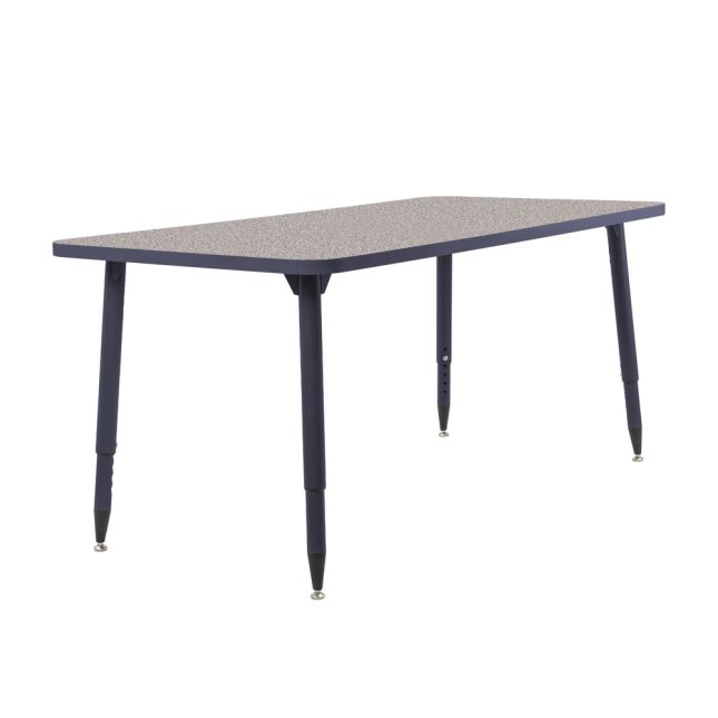 Adapte 30" x 60" Rectangle Thermofused Activity Table with Adjustable Tapered Legs - Gray/North Sea