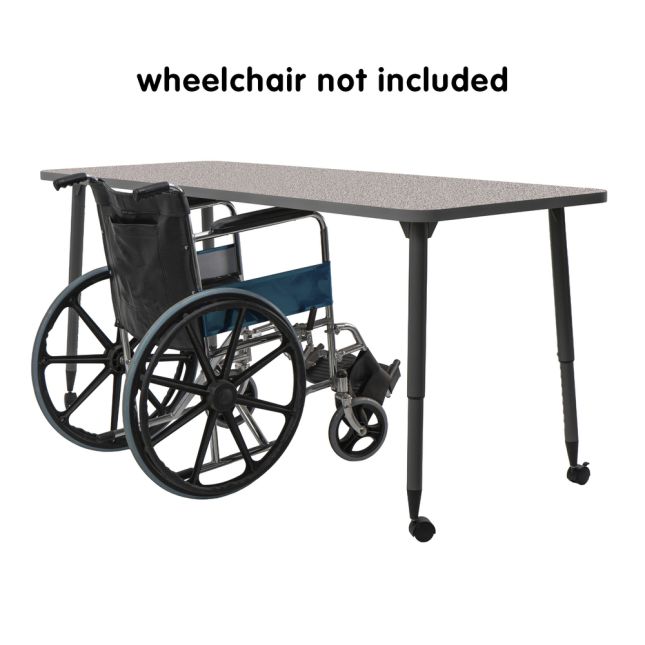 Adapte 30" x 72" Rectangle Activity Table with Adjustable Tapered Legs - Gray/North Sea