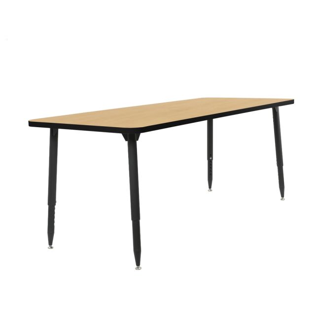 Adapte 30" x 72" Rectangle Activity Table with Adjustable Tapered Legs - Maple/Black