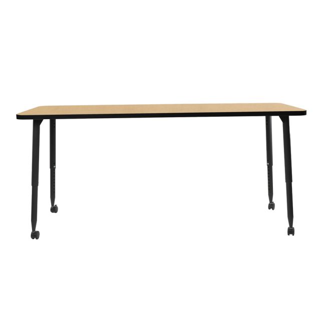 Adapte 30" x 72" Rectangle Activity Table with Adjustable Tapered Legs - Maple/Black