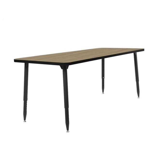 Adapte 30" x 72" Rectangle Activity Table with Adjustable Tapered Legs - Pasadena Oak/Black