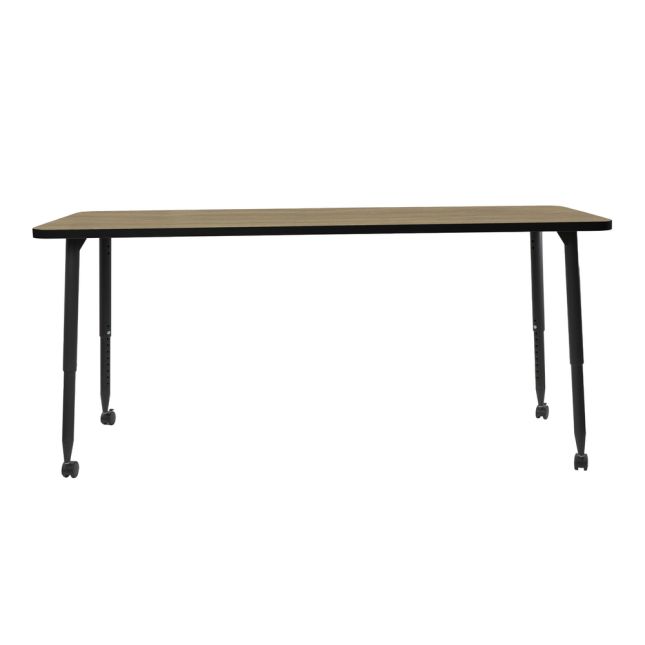 Adapte 30" x 72" Rectangle Activity Table with Adjustable Tapered Legs - Pasadena Oak/Black