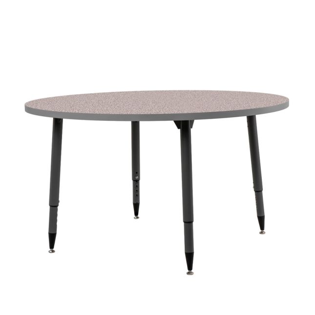 Adapte 48" Round Thermofused Activity Table with Adjustable Tapered Legs - Gray/North Sea