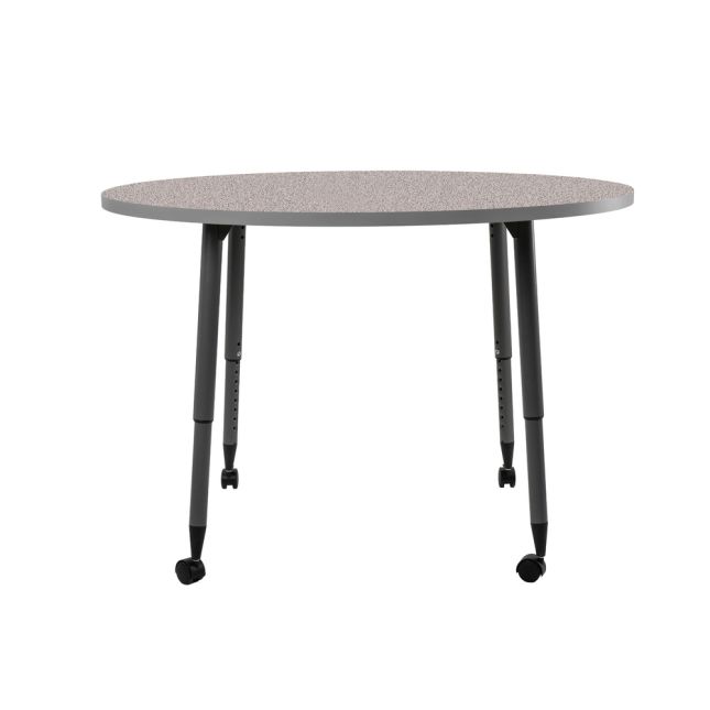 Adapte 48" Round Thermofused Activity Table with Adjustable Tapered Legs - Gray/North Sea