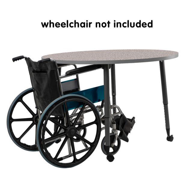 Adapte 48" Round Thermofused Activity Table with Adjustable Tapered Legs - Gray/North Sea