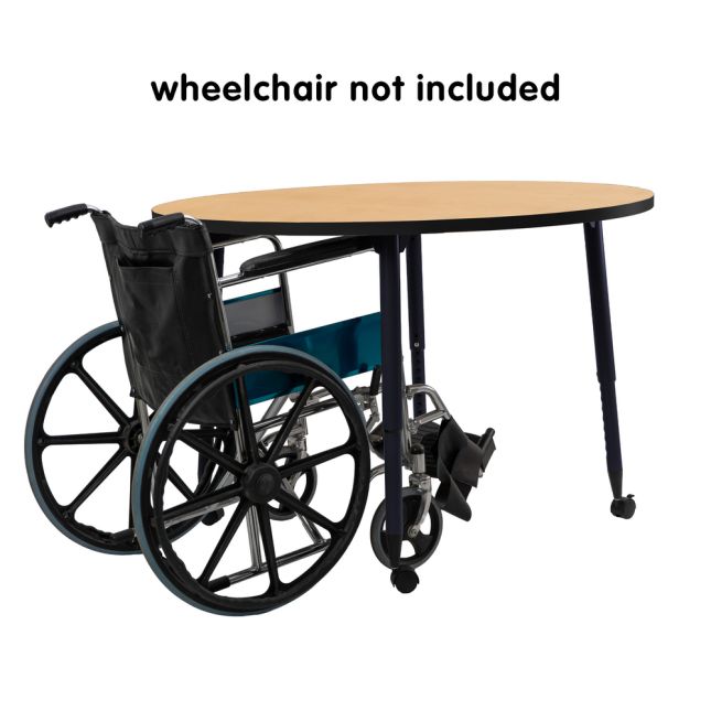 Adapte 48" Round Thermofused Activity Table with Adjustable Tapered Legs - Maple/Black