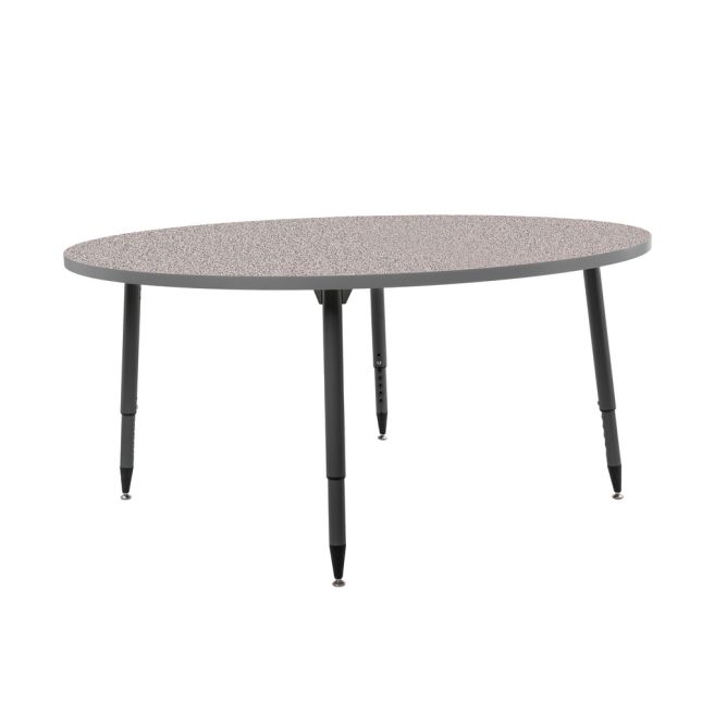 Adapte 60" Round Thermofused Activity Table with Adjustable Tapered Legs - Gray/North Sea