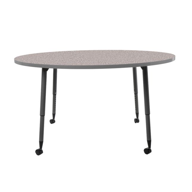 Adapte 60" Round Thermofused Activity Table with Adjustable Tapered Legs - Gray/North Sea