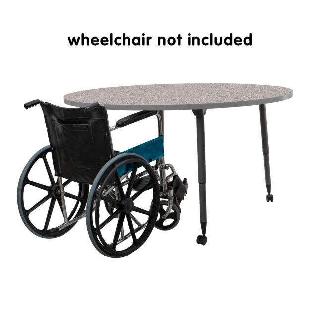 Adapte 60" Round Thermofused Activity Table with Adjustable Tapered Legs - Gray/North Sea