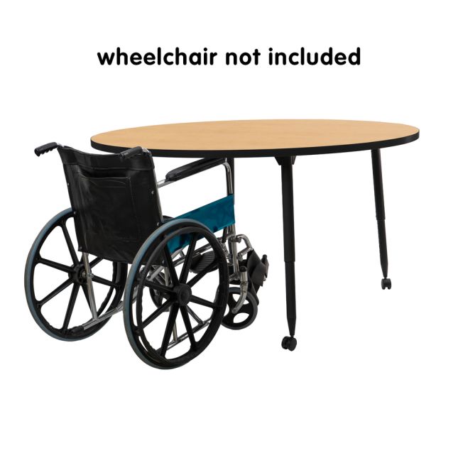 Adapte 60" Round Thermofused Activity Table with Adjustable Tapered Legs - Maple/Black