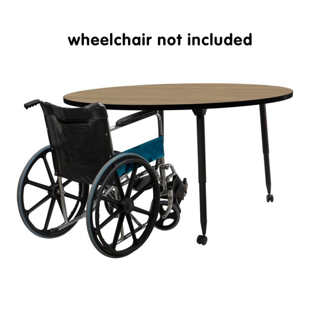 Adapte 60" Round Thermofused Activity Table with Adjustable Tapered Legs - Pasadena Oak/Black