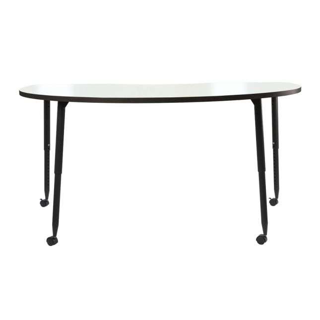 Adapte 48" x 72" Kidney Dry-Erase Activity Table with Adjustable Tapered Legs - Whiteboard/Black