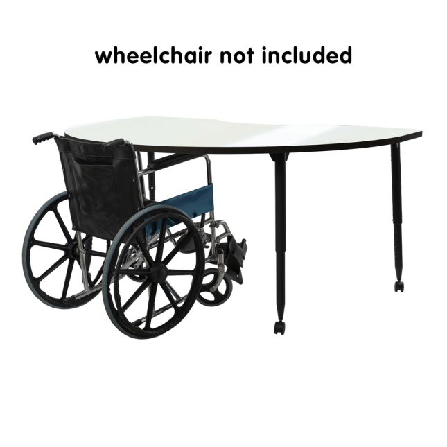 Adapte 48" x 72" Kidney Dry-Erase Activity Table with Adjustable Tapered Legs - Whiteboard/Black