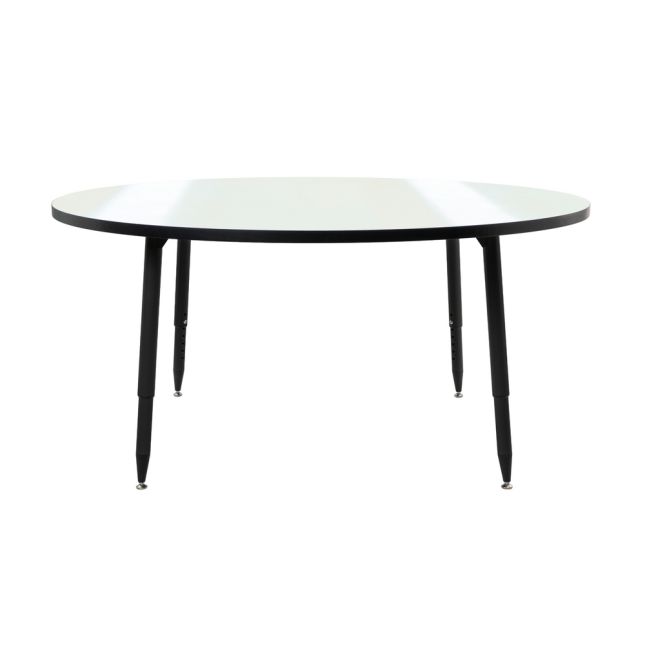 Adapte 60" Round Dry-Erase Activity Table with Adjustable Tapered Legs - Whiteboard/Black