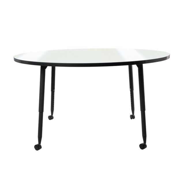 Adapte 60" Round Dry-Erase Activity Table with Adjustable Tapered Legs - Whiteboard/Black