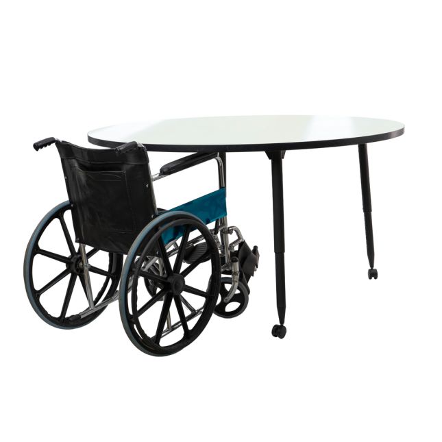 Adapte 60" Round Dry-Erase Activity Table with Adjustable Tapered Legs - Whiteboard/Black