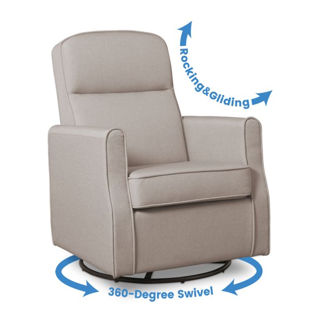 Blair Slim Nursery Glider Swivel Rocker Chair - Taupe