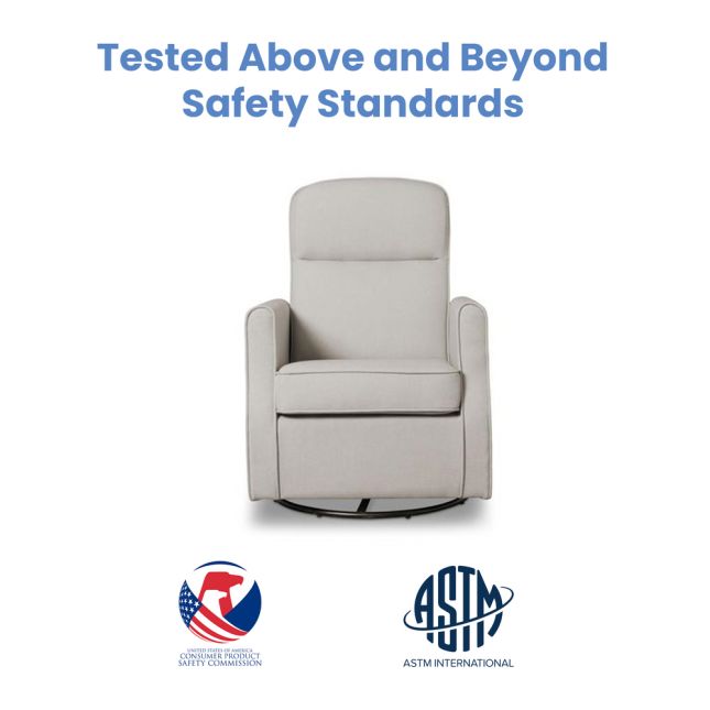 Blair Slim Nursery Glider Swivel Rocker Chair - Taupe