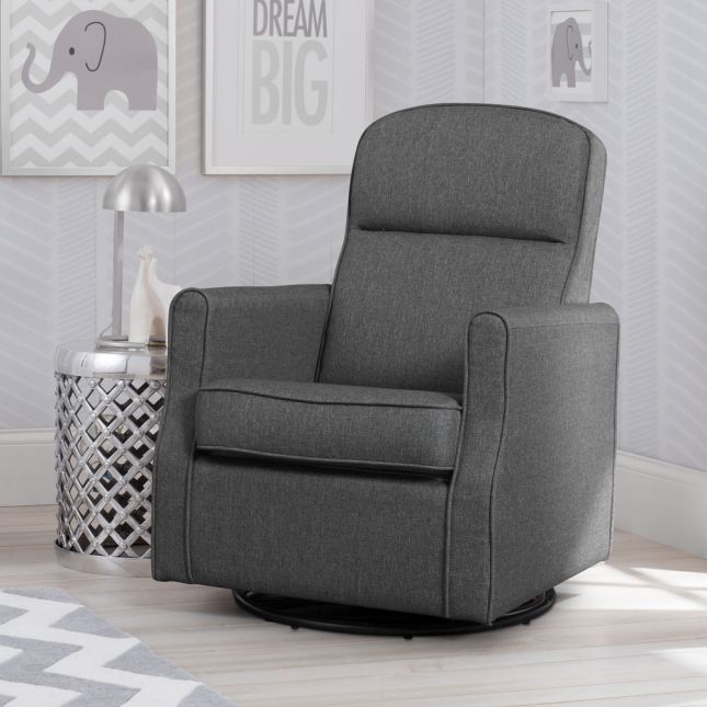Blair Slim Nursery Glider Swivel Rocker Chair - Charcoal Gray