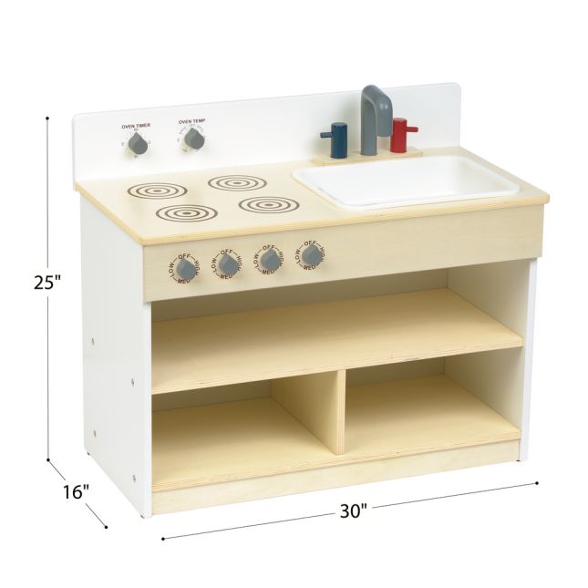 Environments® Toddler Combination 2-in-1 Wooden Pretend Play Kitchen - ASSEMBLED