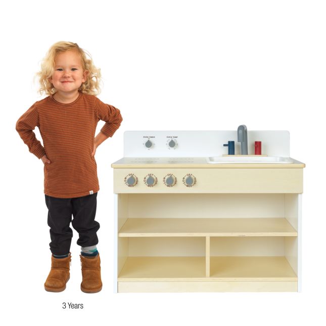 Environments® Toddler Combination 2-in-1 Wooden Pretend Play Kitchen - ASSEMBLED