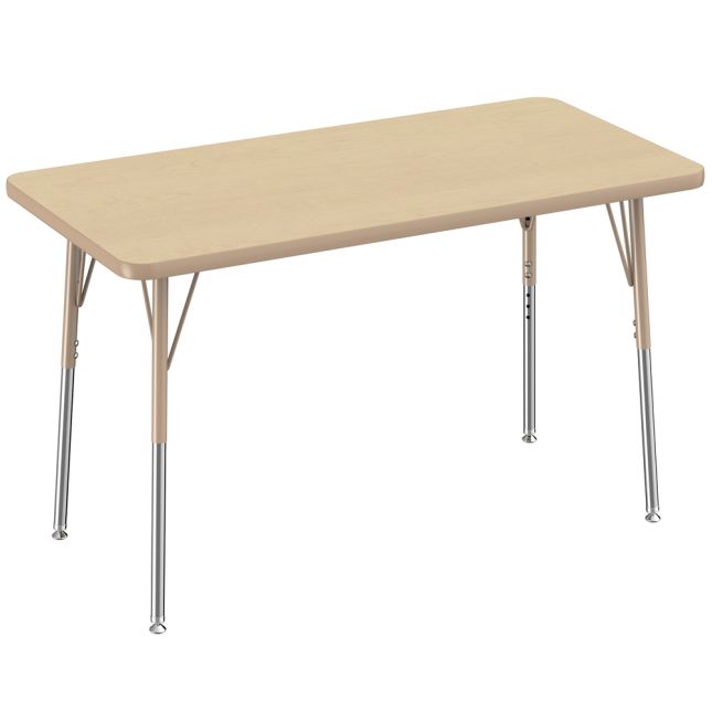 24" x 48" Rectangle Activity Table with Standard Legs - Maple/Sand