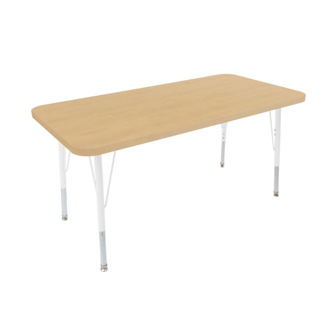 24" x 48" Rectangle Activity Table with Standard Legs - Maple/White