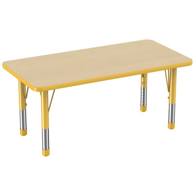 24" x 48" Rectangle Woodgrain Activity Table with Adjustable Chunky Legs - Maple/Yellow