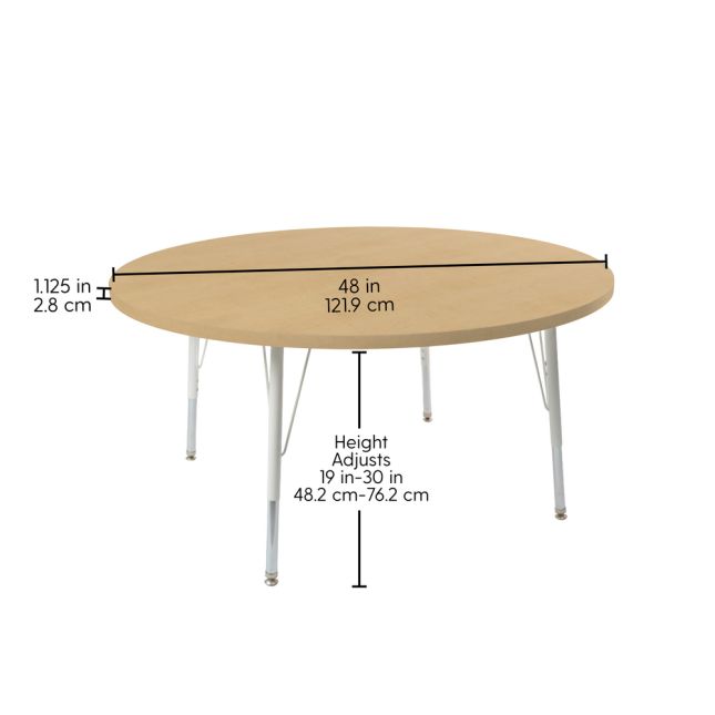 48" Round Activity Table with Standard Legs - Maple/White